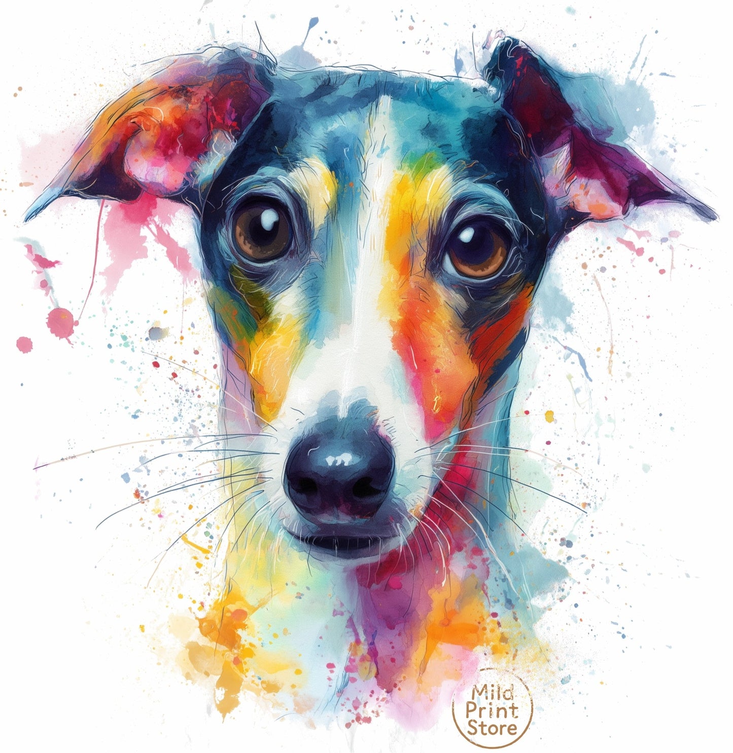 "Custom Pet Portrait T-Shirt" – Personalized Watercolor Print of Your Pet - MildPrint.store