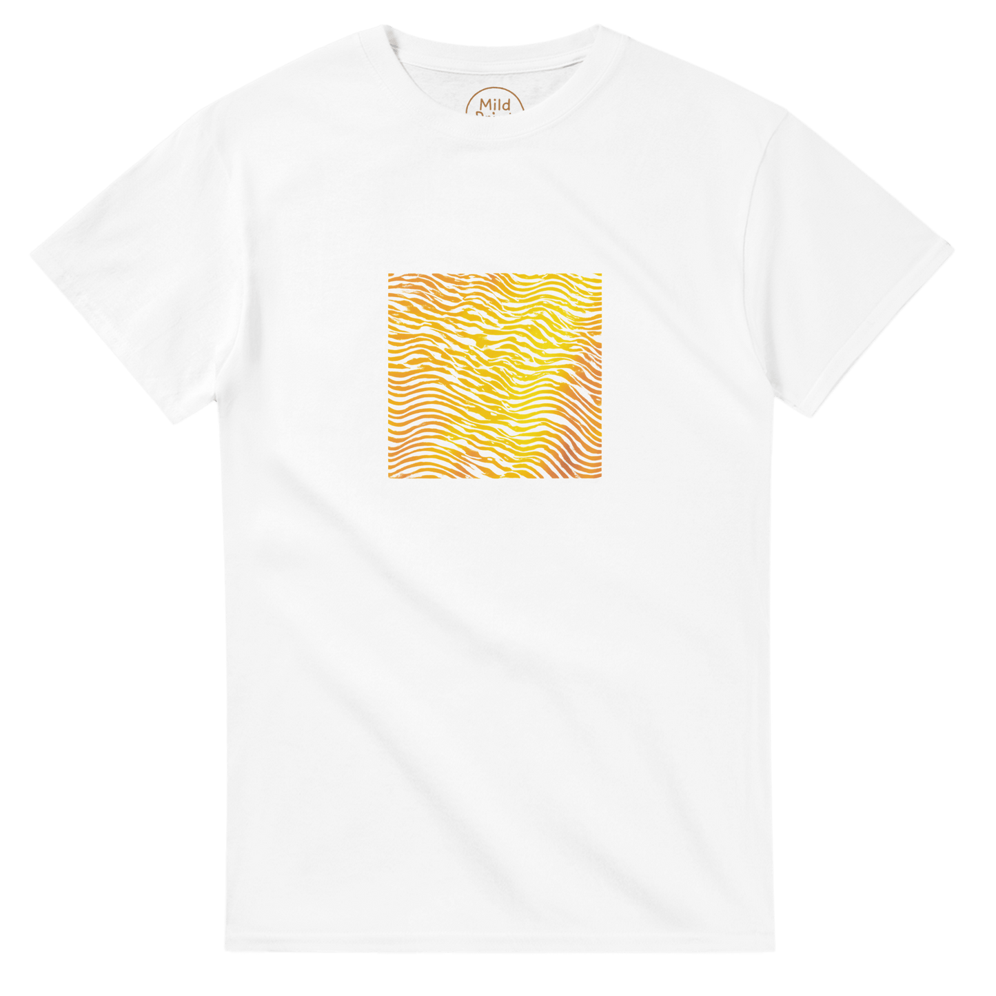 "Heatwave Lines" – Abstract Sun Pattern T-Shirt – Modern Minimalist Graphic Tee (White) - MildPrint.store