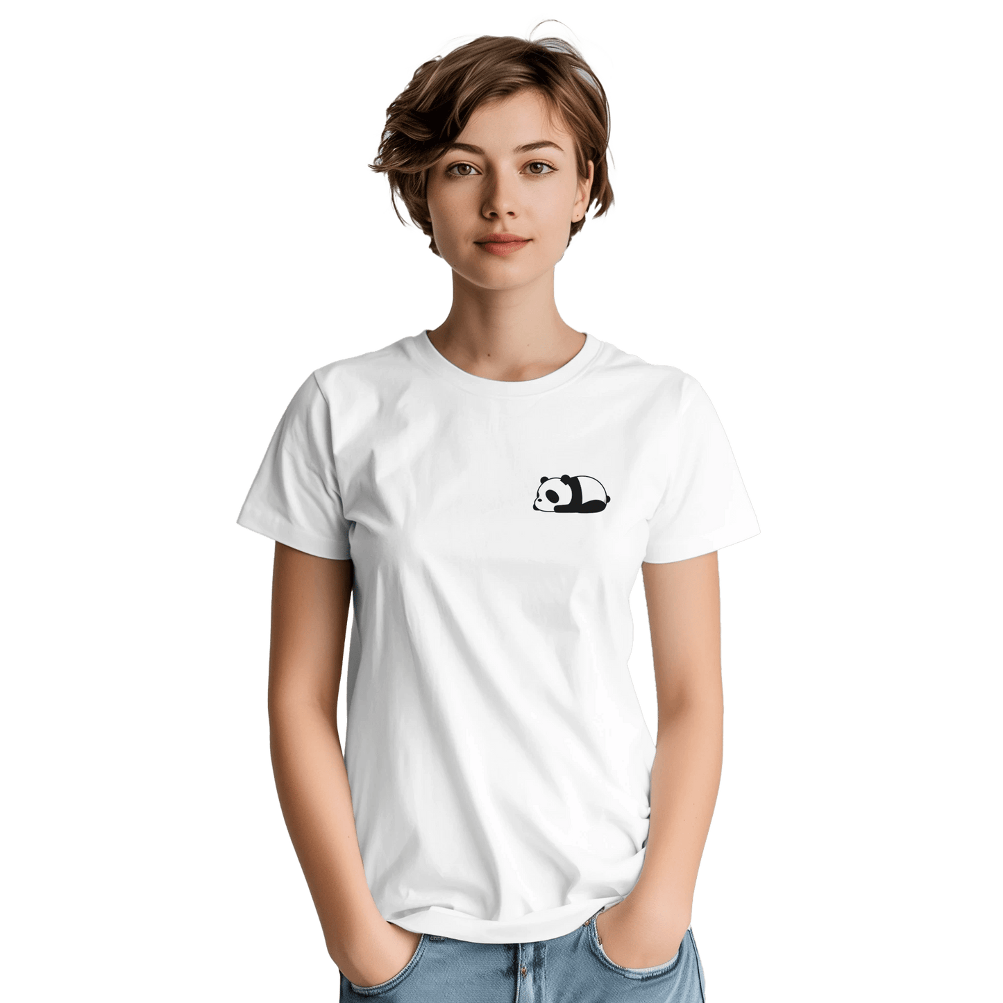 "Lazy Panda Mood" – Cute Double - Sided Panda T-Shirt – Minimalist Animal Tee – Unisex Funny Lazy Bear Shirt - MildPrint.store
