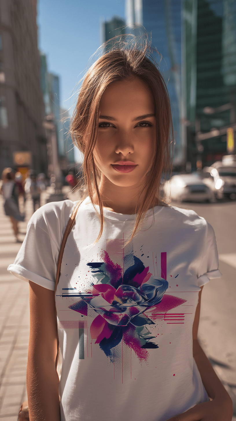 "Neon Bloom" – Abstract Floral Tech T-Shirt - MildPrint.store