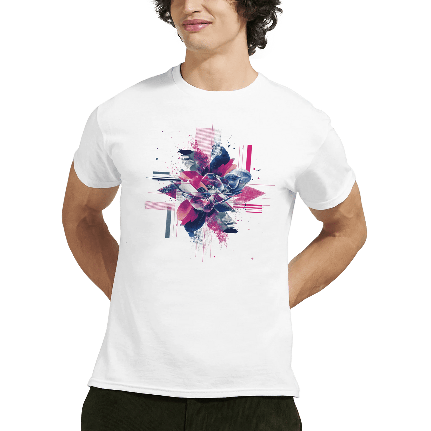 "Neon Bloom" – Abstract Floral Tech T-Shirt - MildPrint.store