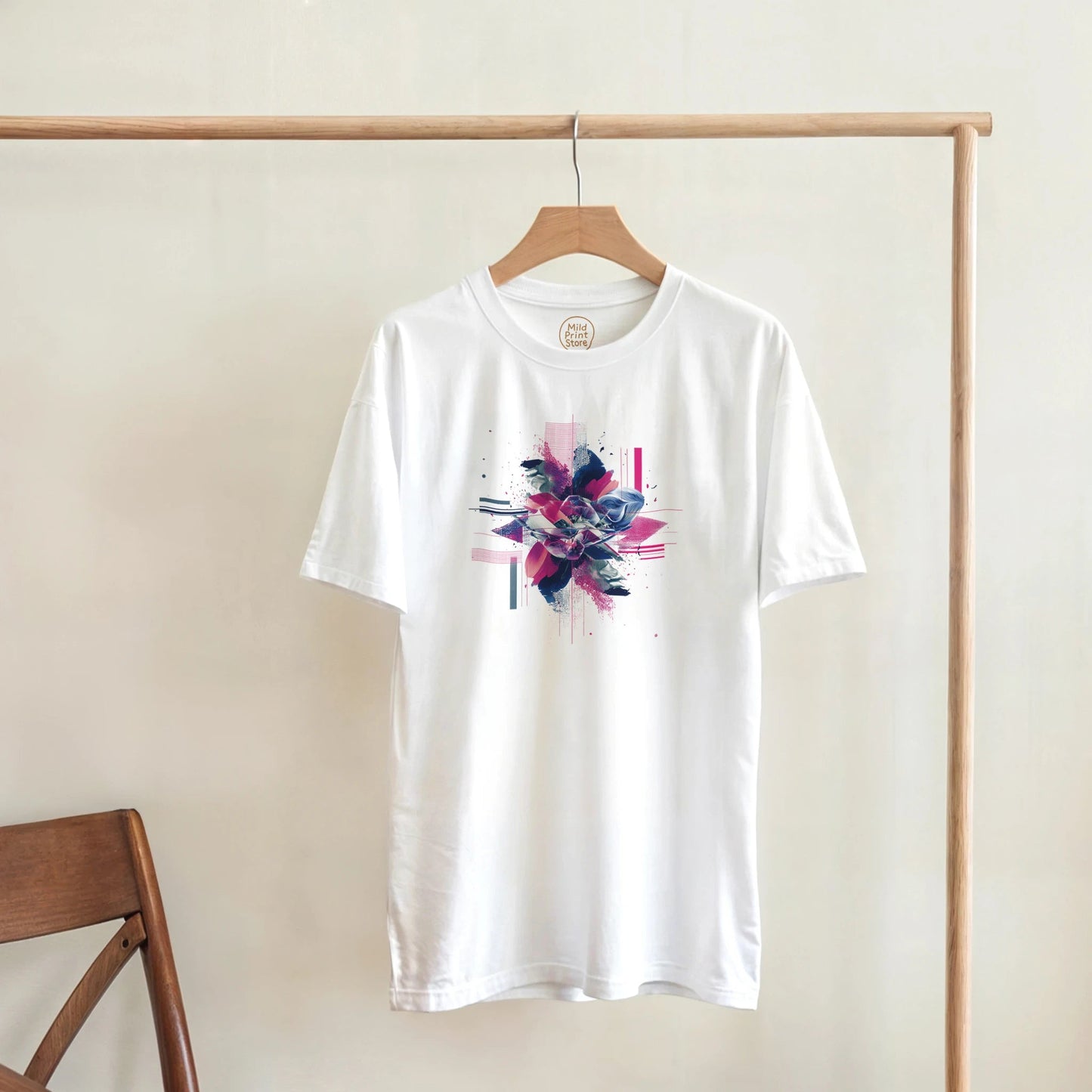 "Neon Bloom" – Abstract Floral Tech T-Shirt - MildPrint.store