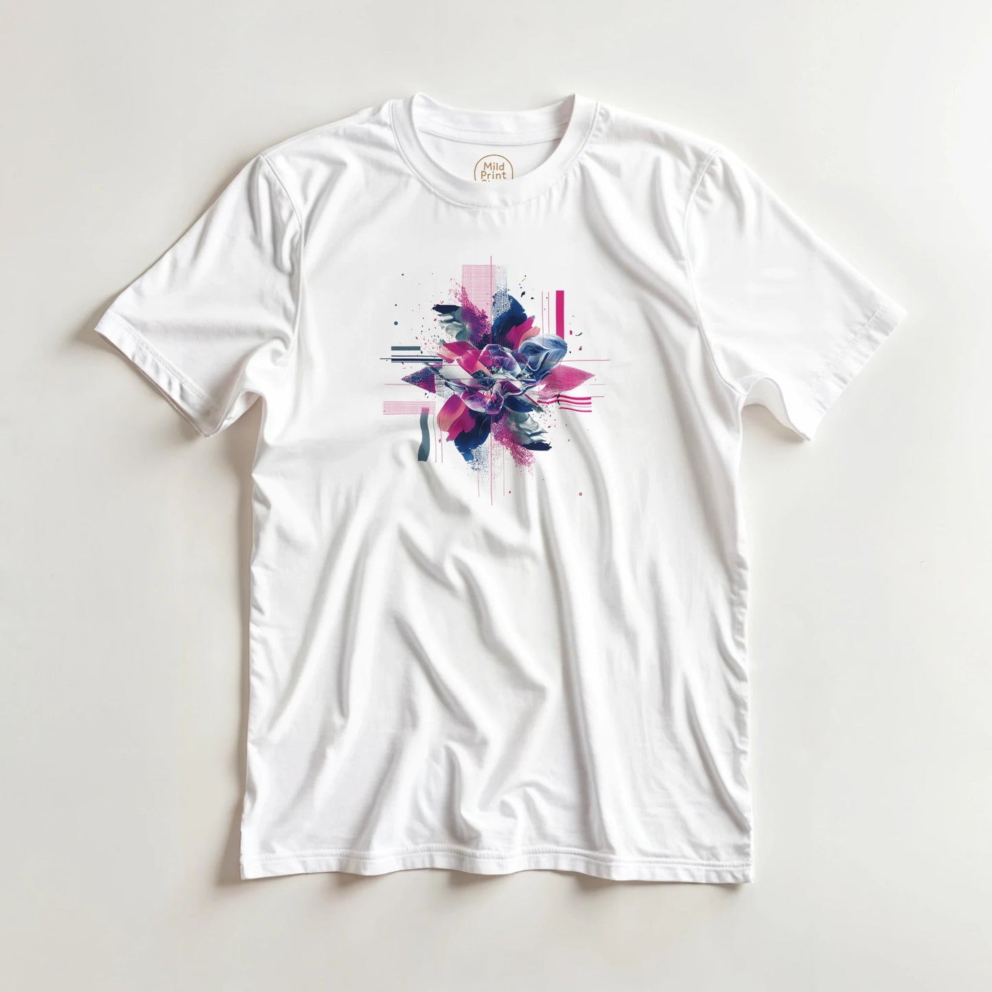 "Neon Bloom" – Abstract Floral Tech T-Shirt - MildPrint.store