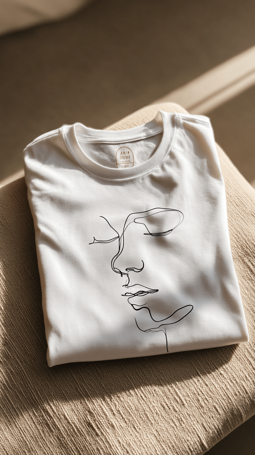 "One Line Grace" – Minimalist Face Line Art T-shirt - MildPrint.store
