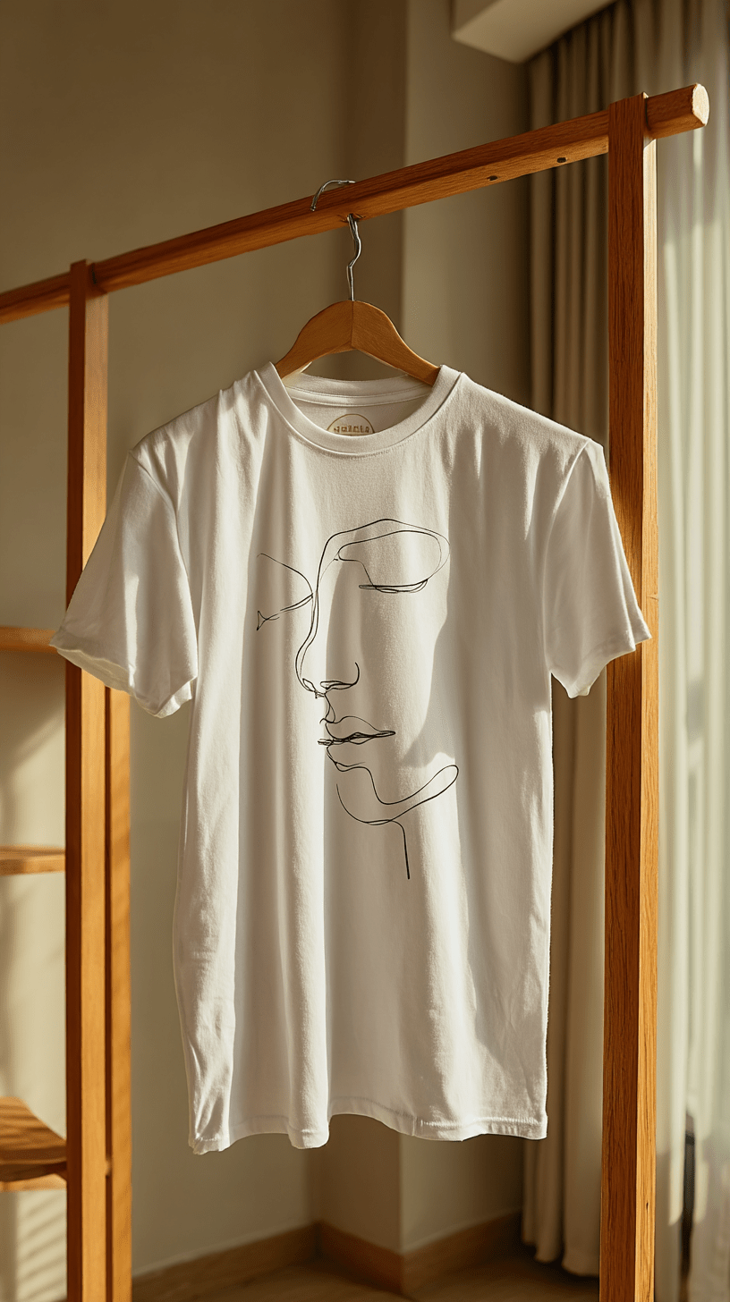 "One Line Grace" – Minimalist Face Line Art T-shirt - MildPrint.store