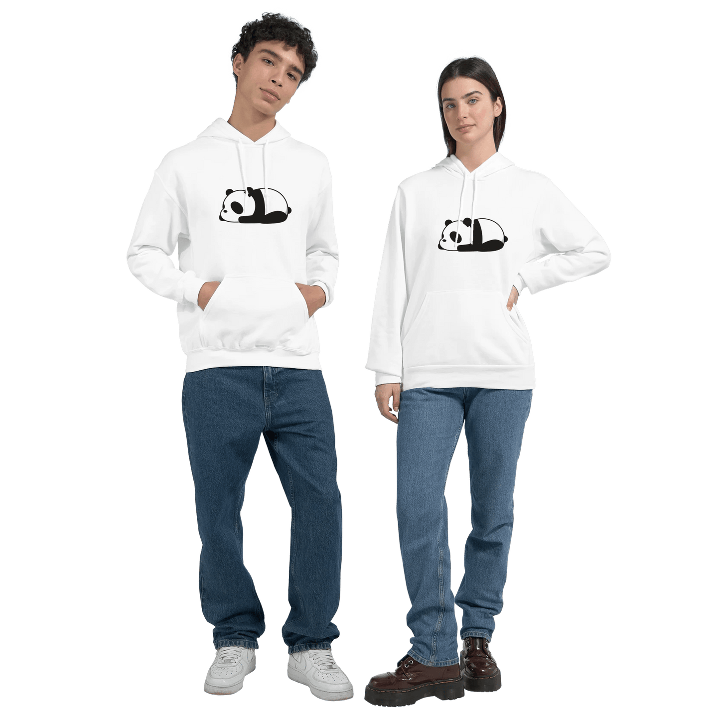 "Sleepy Panda Hoodie" – Double - Sided Cute Panda Pullover – Cozy Lazy Mood Unisex Hoodie – Gildan® 18500 - MildPrint.store