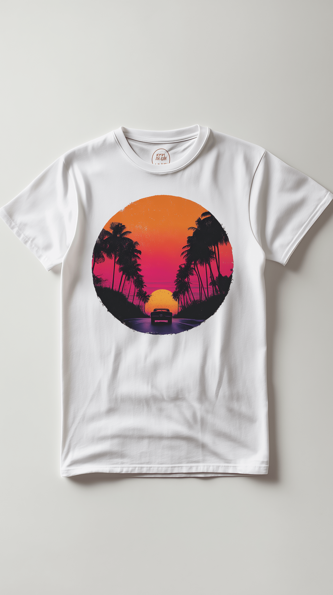 "Sunset Drive" – Retro Car & Palm Trees T-shirt - MildPrint.store