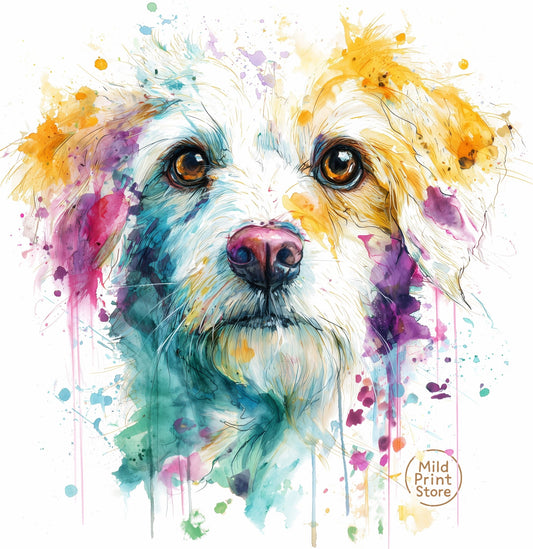"Custom Pet Portrait T-Shirt" – Personalized Watercolor Print of Your Pet - MildPrint.store