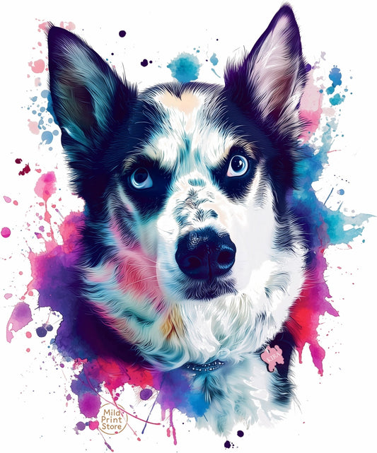 "Custom Pet Portrait T-Shirt" – Personalized Watercolor Print of Your Pet - MildPrint.store