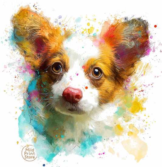 "Custom Pet Portrait T-Shirt" – Personalized Watercolor Print of Your Pet - MildPrint.store