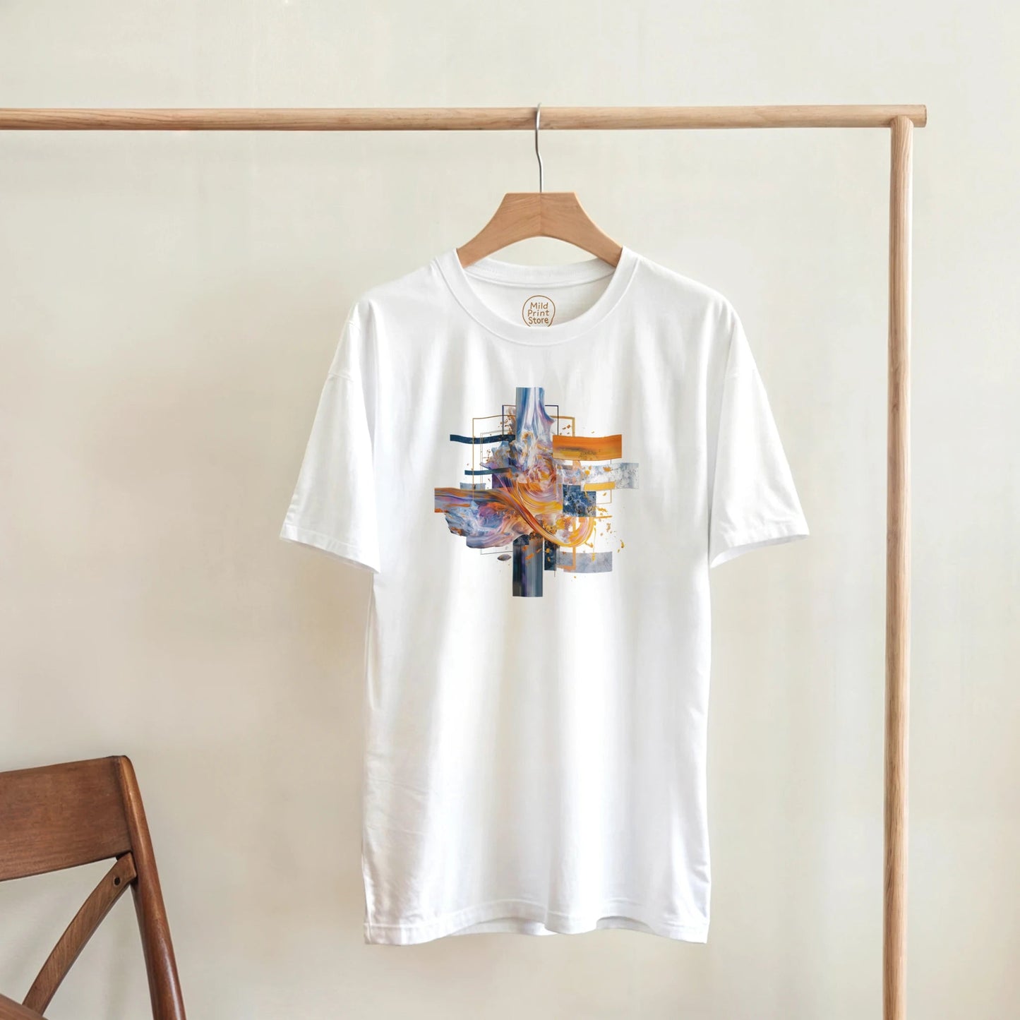 "Digital Flux" – Abstract Techcore Art T-Shirt - MildPrint.store