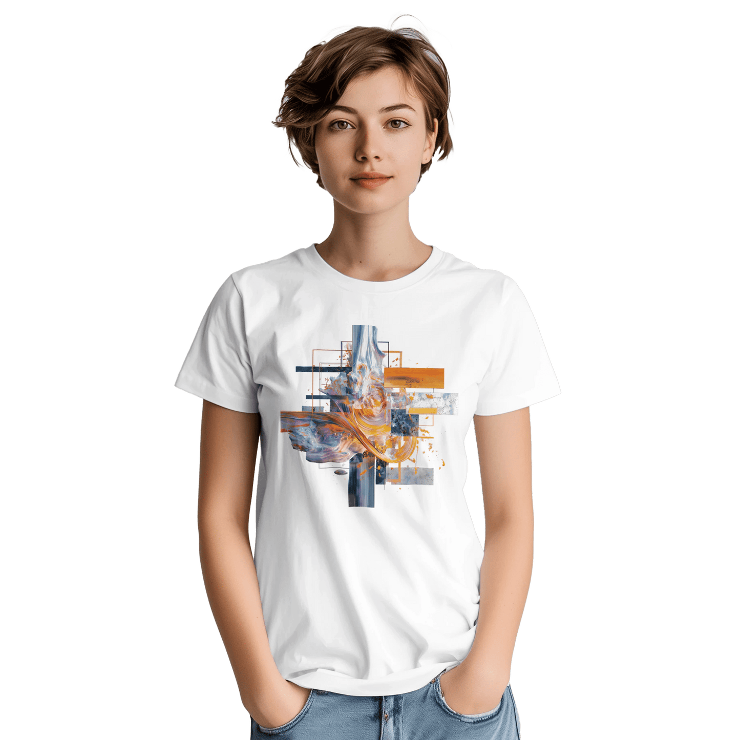 "Digital Flux" – Abstract Techcore Art T-Shirt - MildPrint.store