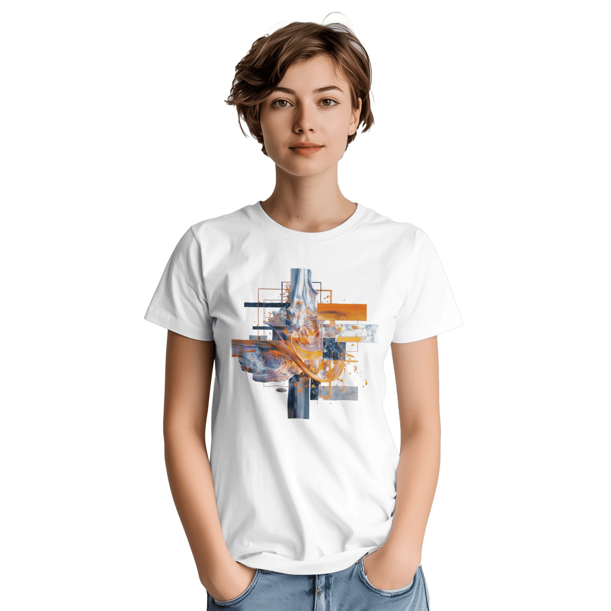 "Digital Flux" – Abstract Techcore Art T-Shirt - MildPrint.store