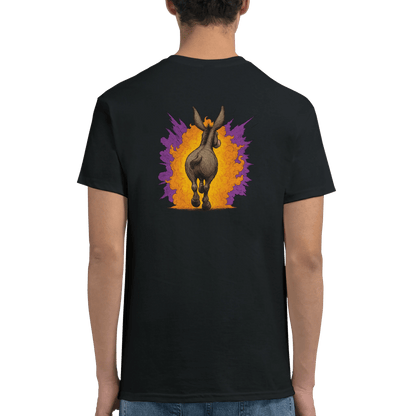 "Exploding Personality" – Funny Donkey T-Shirt – Double - Sided Comic Tee – Weird Gift for Him or Her (Black) - MildPrint.store