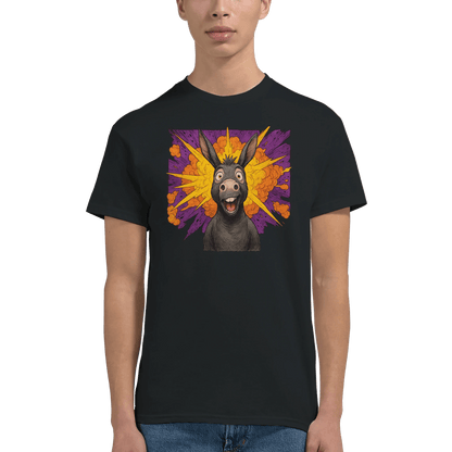 "Exploding Personality" – Funny Donkey T-Shirt – Double - Sided Comic Tee – Weird Gift for Him or Her (Black) - MildPrint.store