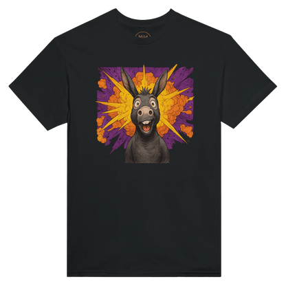 "Exploding Personality" – Funny Donkey T-Shirt – Double - Sided Comic Tee – Weird Gift for Him or Her (Black) - MildPrint.store