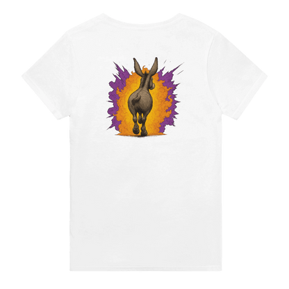 "Exploding Personality" – Funny Donkey T-Shirt – Double - Sided Comic Tee – Weird Gift for Him or Her (White) - MildPrint.store