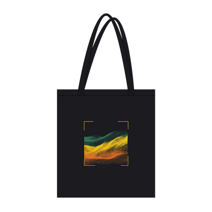 "Gridscape Tote" – Abstract Topography Organic Cotton Tote Bag - MildPrint.store