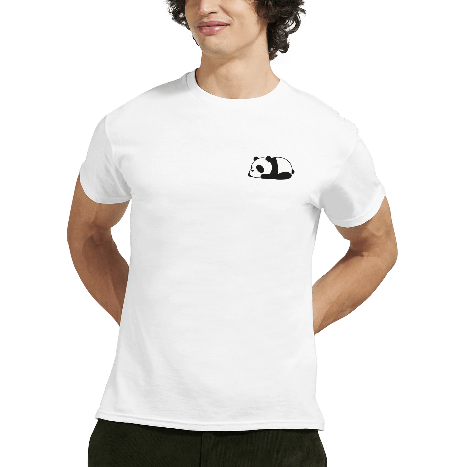 "Lazy Panda Mood" – Cute Double - Sided Panda T-Shirt – Minimalist Animal Tee – Unisex Funny Lazy Bear Shirt - MildPrint.store