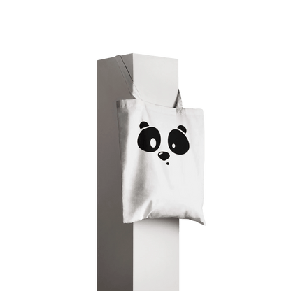 "Lazy Panda Tote Bag" – Double - Sided Cotton Tote – Cute Eco Shopper with Sleeping Panda and Face Print - MildPrint.store