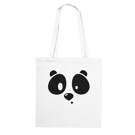 "Lazy Panda Tote Bag" – Double - Sided Cotton Tote – Cute Eco Shopper with Sleeping Panda and Face Print - MildPrint.store