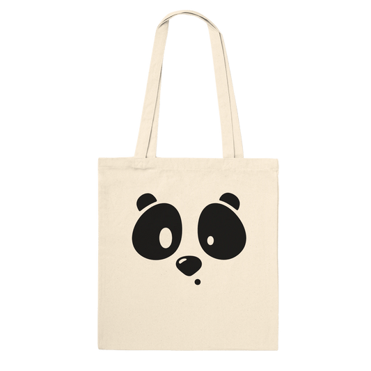 "Lazy Panda Tote Bag" – Double - Sided Cotton Tote – Cute Eco Shopper with Sleeping Panda and Face Print - MildPrint.store