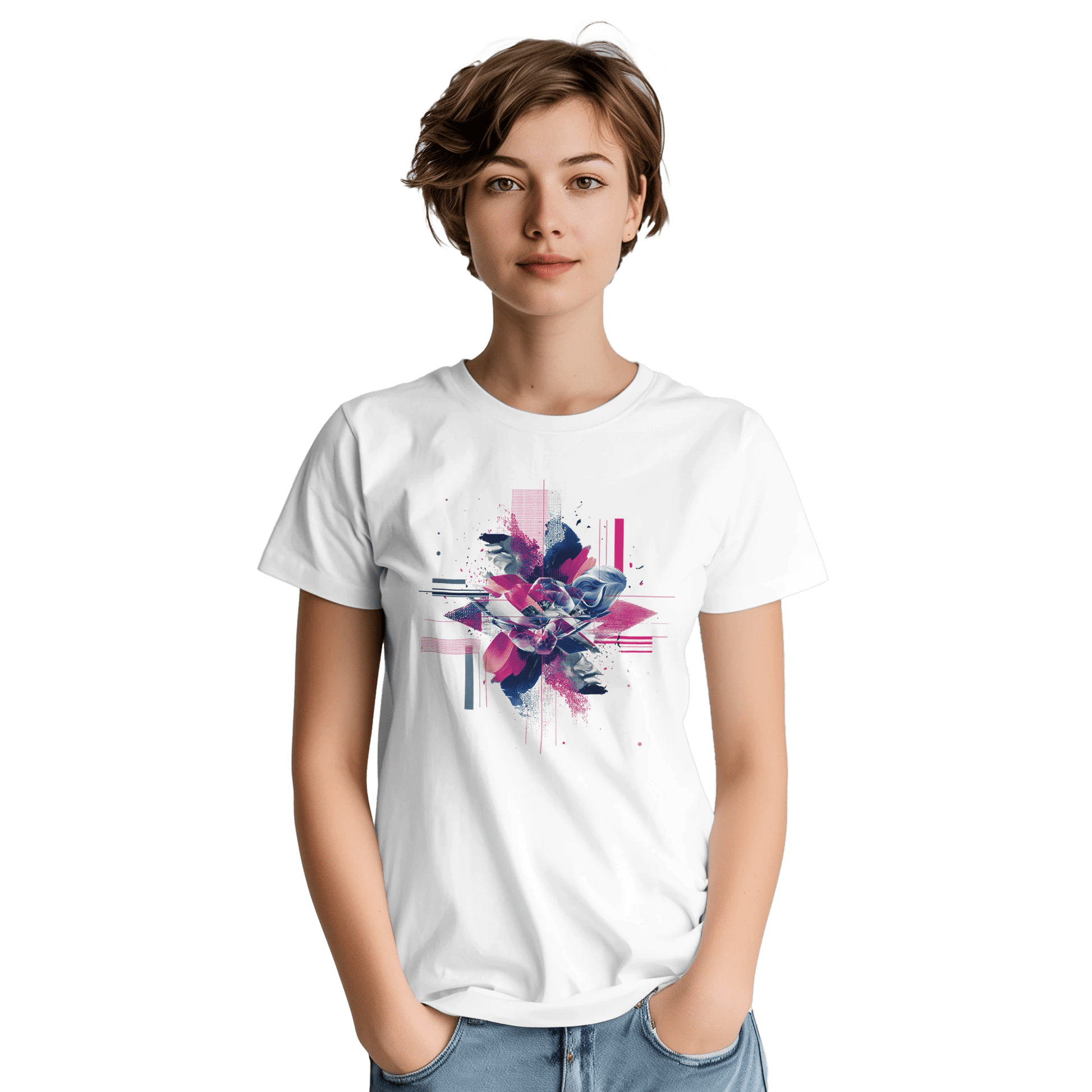 "Neon Bloom" – Abstract Floral Tech T-Shirt - MildPrint.store
