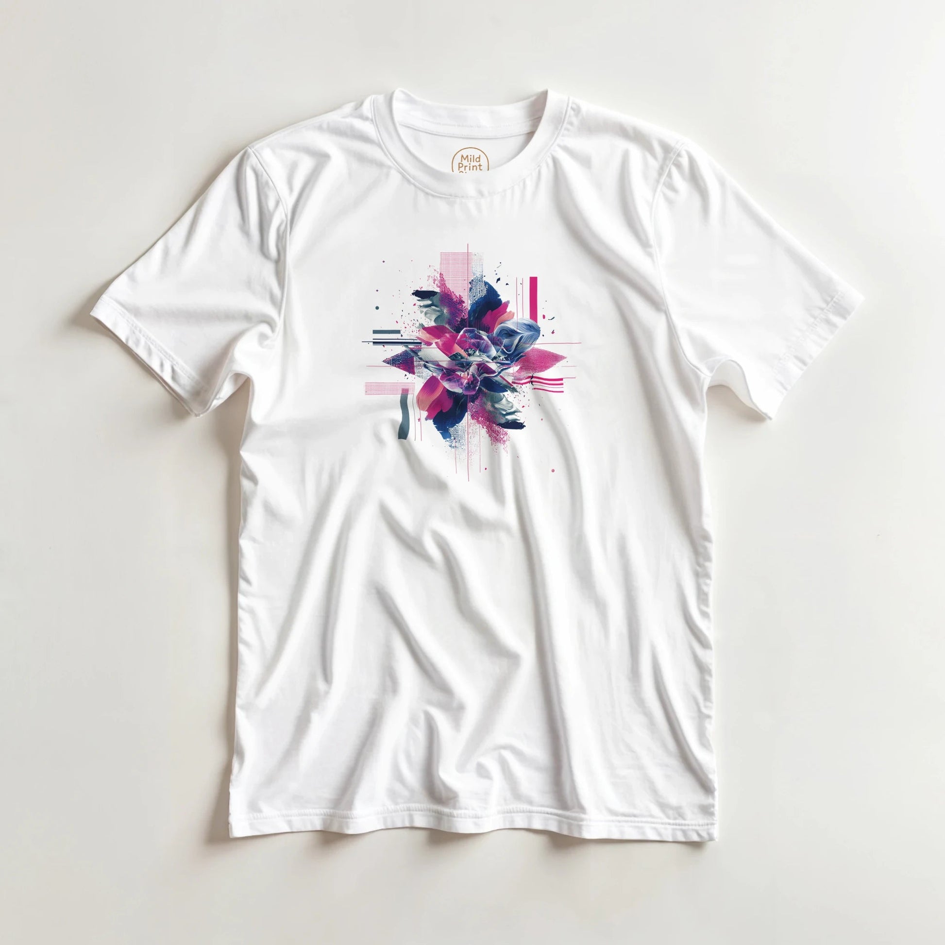 "Neon Bloom" – Abstract Floral Tech T-Shirt - MildPrint.store