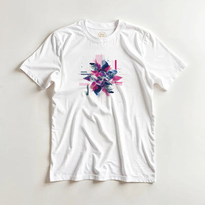"Neon Bloom" – Abstract Floral Tech T-Shirt - MildPrint.store