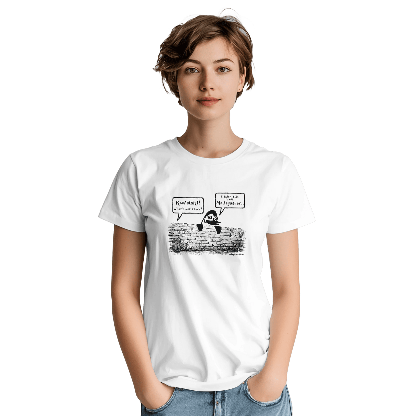 "Not Madagascar" – Funny Penguin Graffiti T-Shirt - MildPrint.store