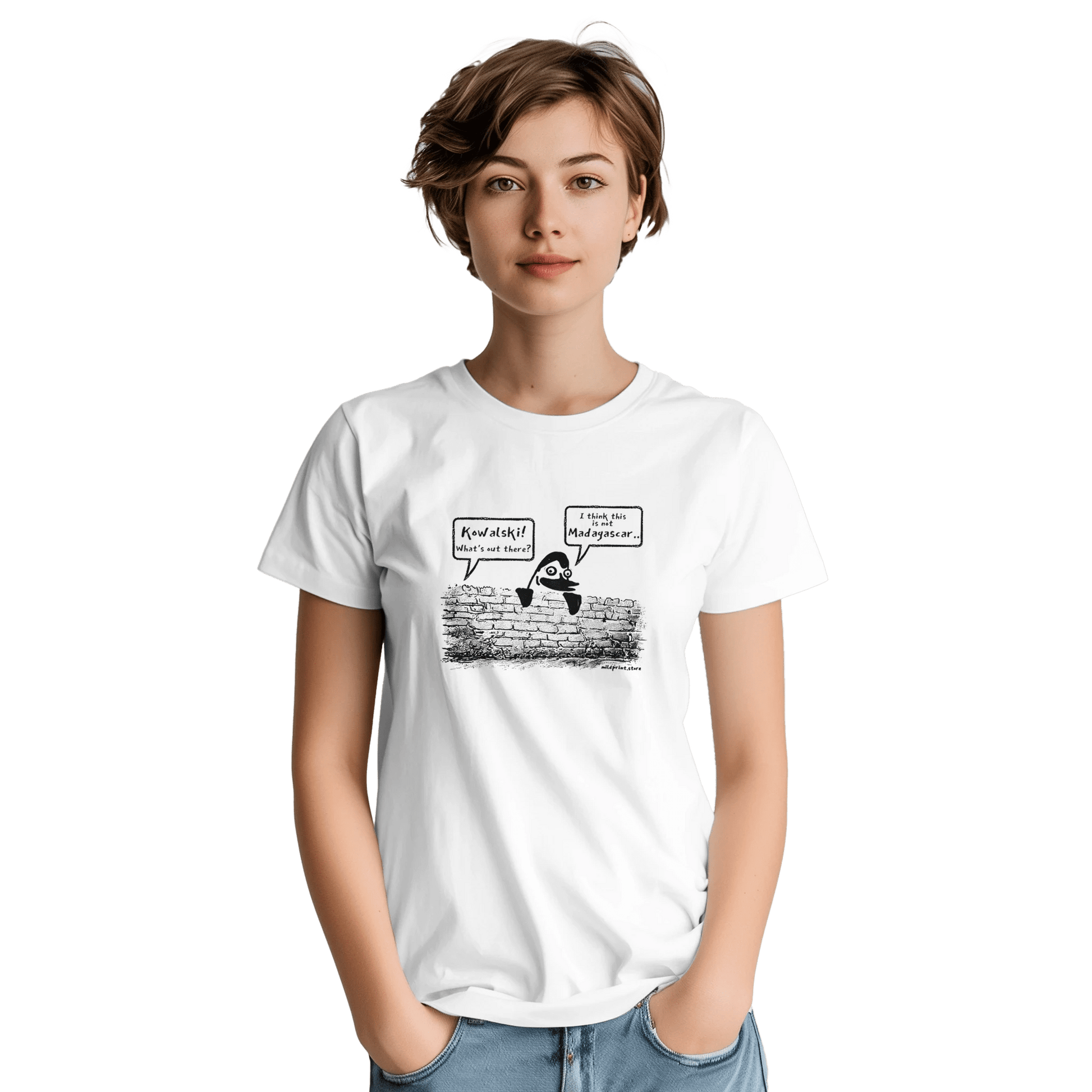"Not Madagascar" – Funny Penguin Graffiti T-Shirt - MildPrint.store