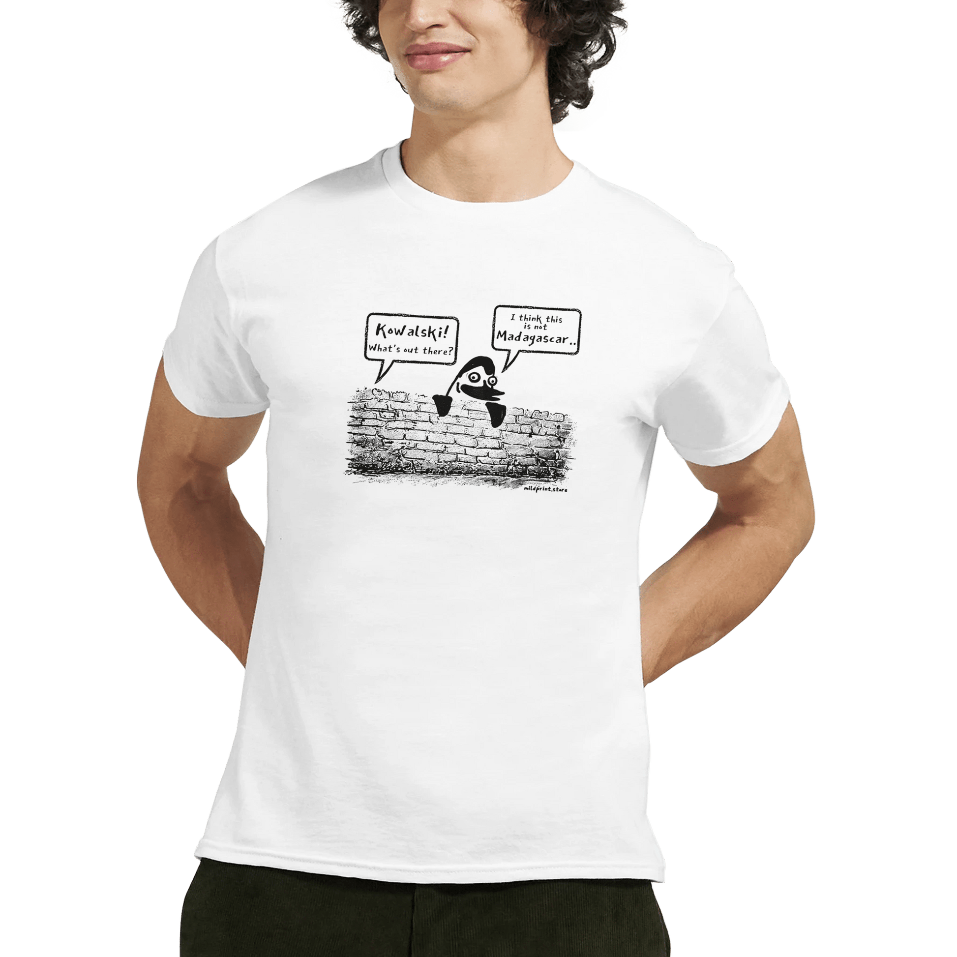"Not Madagascar" – Funny Penguin Graffiti T-Shirt - MildPrint.store