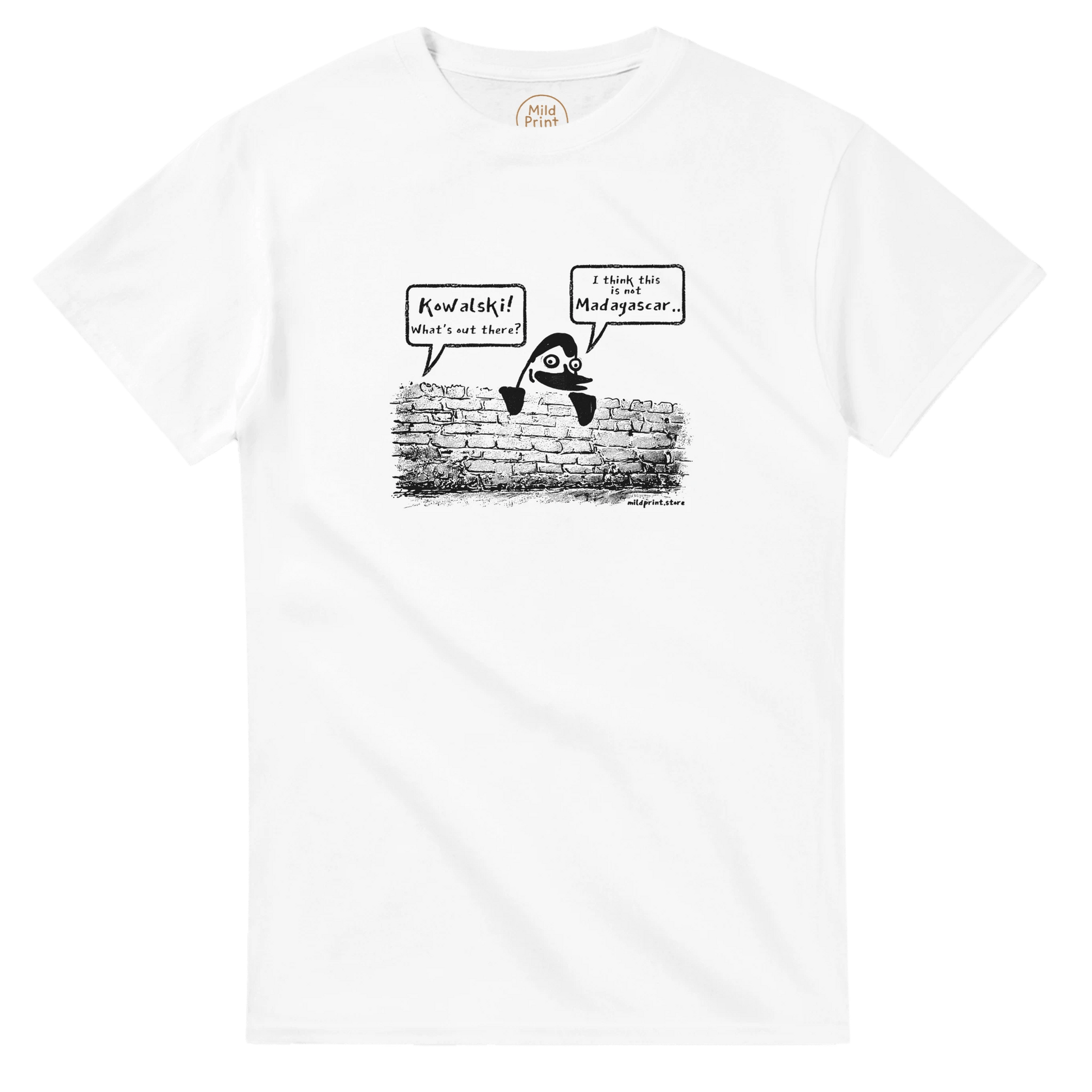 "Not Madagascar" – Funny Penguin Graffiti T-Shirt - MildPrint.store
