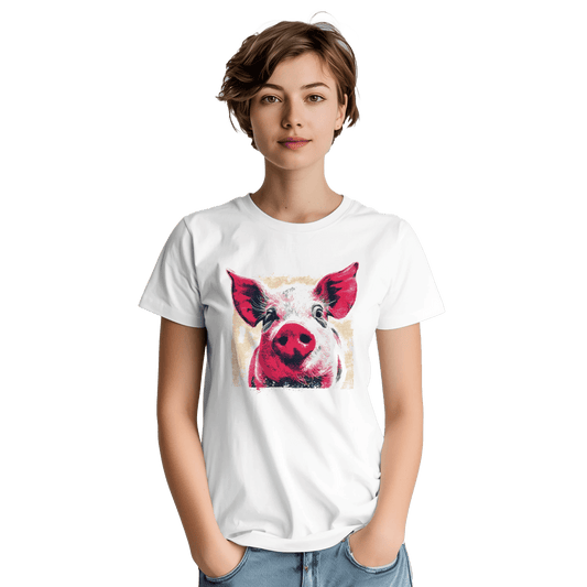 "Pop Pig Snout" – Bold Graphic Piglet T-Shirt - MildPrint.store