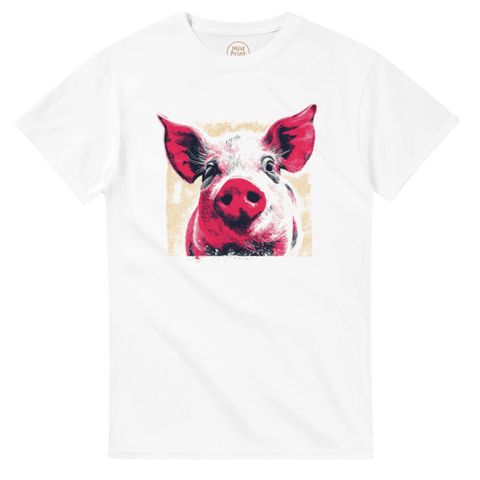 "Pop Pig Snout" – Bold Graphic Piglet T-Shirt - MildPrint.store