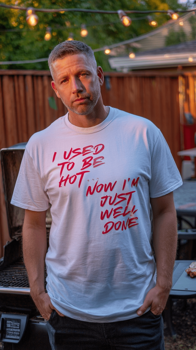 "Well Done Pig" – Funny BBQ T-Shirt – Double - Sided Roast Humor Tee – Gag Gift for Grill Lovers (White) - MildPrint.store